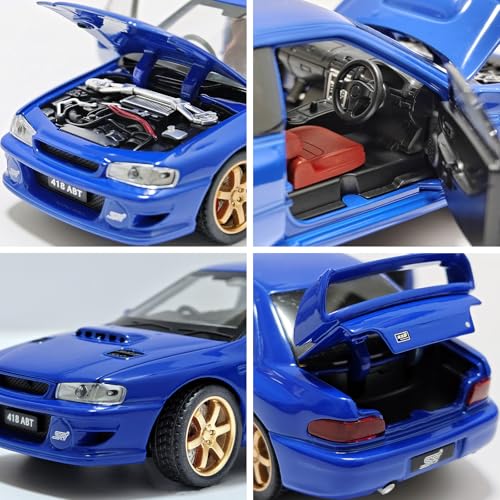 Carro de juguete metal 1:32 con luz y sonido azul miniatura 4