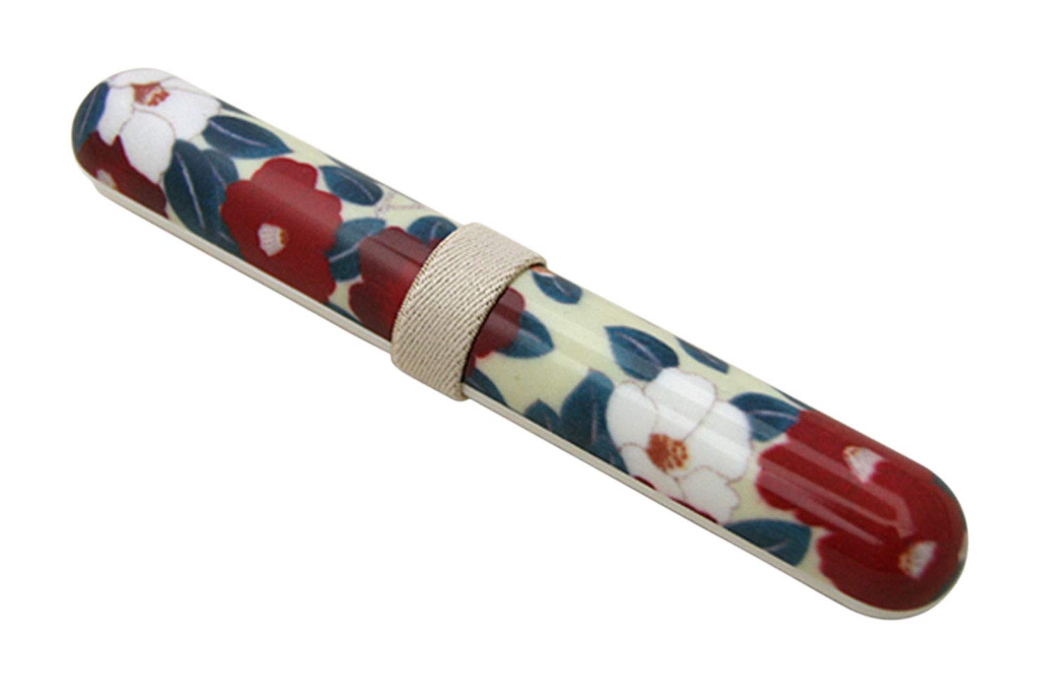 Japanese Pattern cloth sticking chopsticks , chopstick case set Tsubakishiro