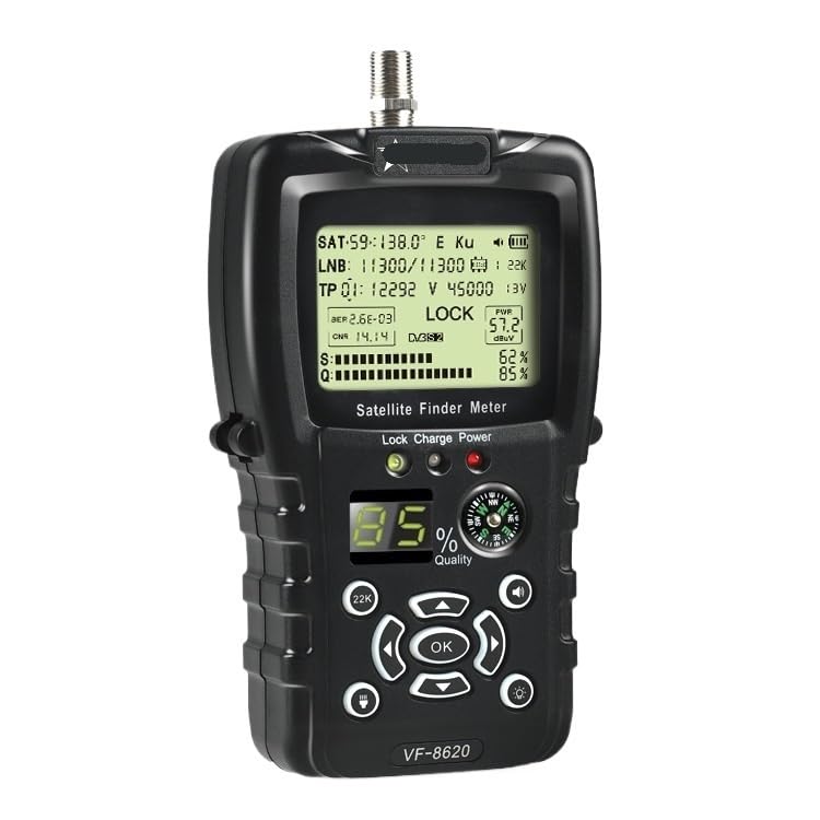 Medidor de Campo TDT, Buscador de satélite DVB-S/S2/S2X 1080P, pantalla de 2,2 pulgadas, brújula y linterna, VS V8 Finder 2 WS6933