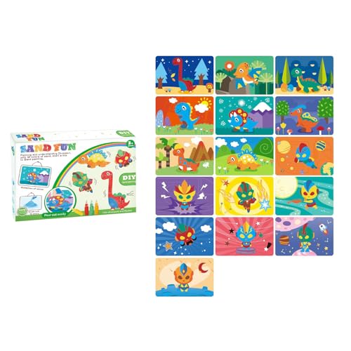 Watreketal Proyecto de pintura de arena para niños, kits de manualidades para diversión imaginativa, herramienta de aprendizaje, accesorios de pintura, ideas de regalo de cumpleaños