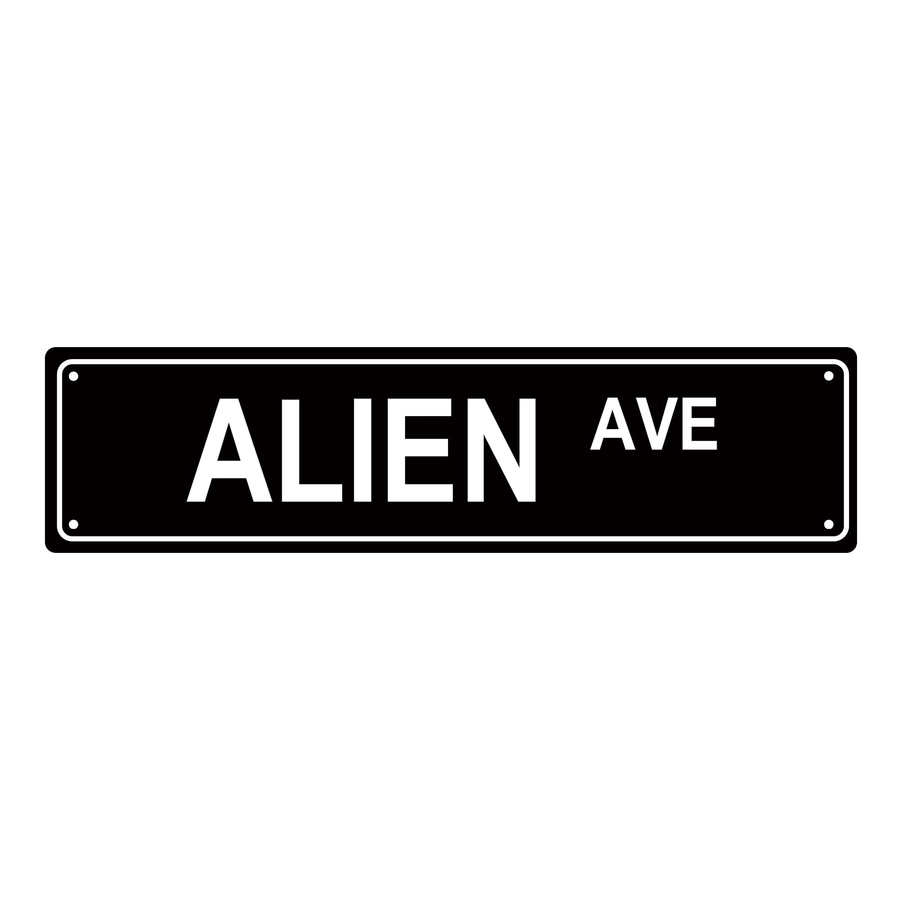 Alien Ave People Metal Tin Street Sign Bar Cafe Garage Cave Home Room Wall Bathroom Farmhouse Garden Porch Patio Decor,4x16 Inch