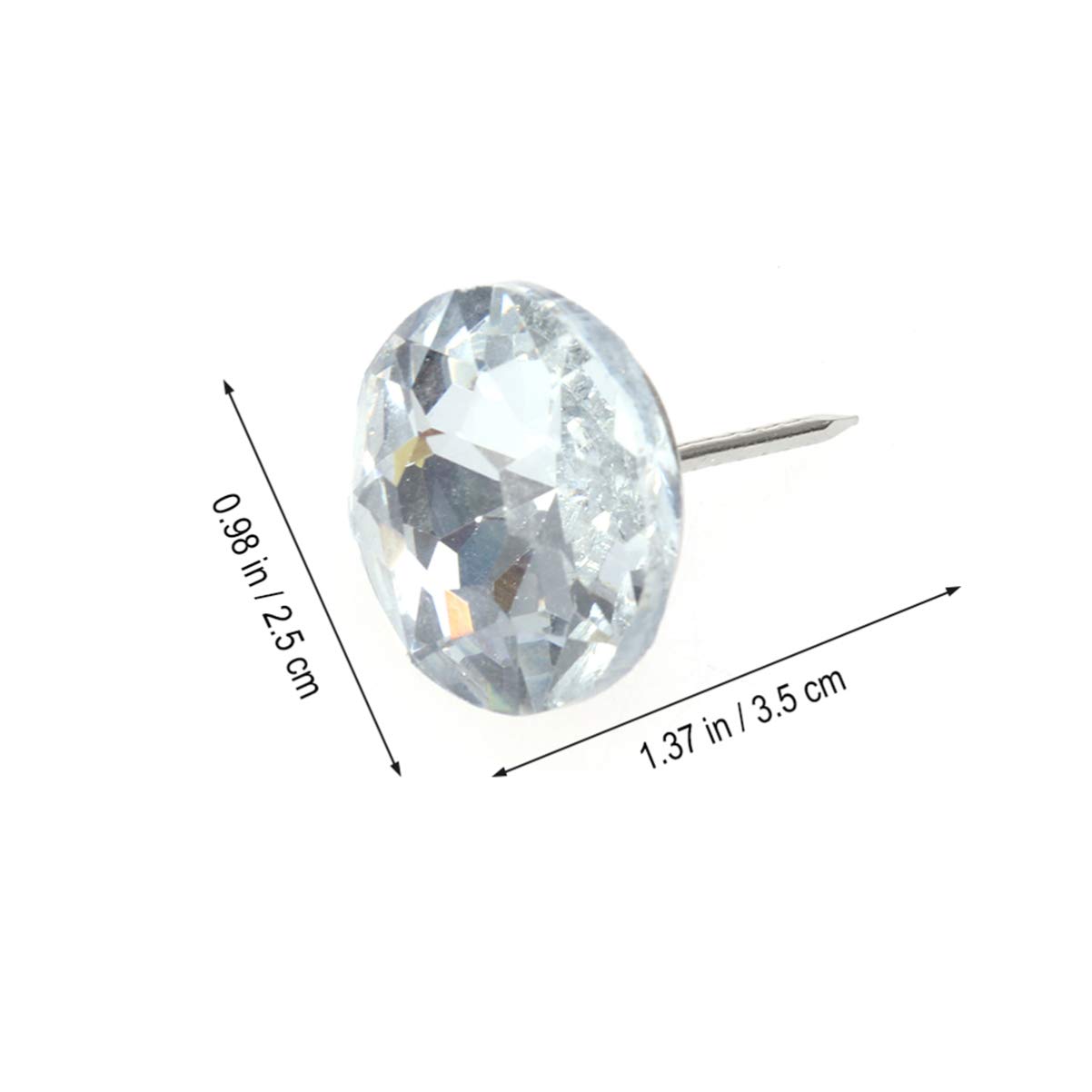 Artibetter 20pcs Crystal Buttons for Sofa Crystal Rhinestone Buttons Upholstery Nails Clear Button Pins Decorative Push Pins Sparkling Diamond Upholstery Buttons Bed Pins Foot White Furniture - Image 2