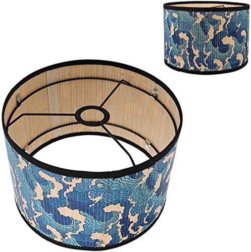 Couvercle de lampe en tissu fabriqué à la main, abat-jour en toile de jute en tissu tambour, couvercle de lampe amovible pour salon chambre à coucher - 11,7x11,7x7,8in
