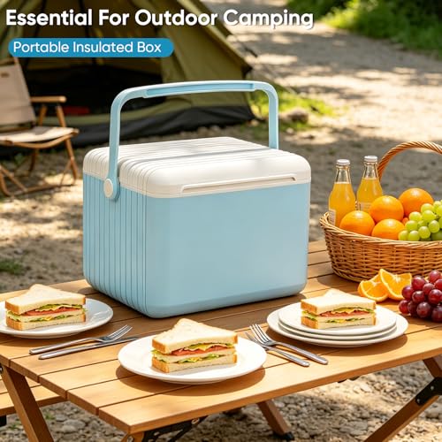 Image of 6Qt 13Qt 19Qt Northroad Camping Coolers,Stylish Macaron Color Durable Hard Cooler,Portable Insulated Ice Chest with 24 /48 Hour Ice Retention,Multi- Size for Camping,Picnic,Beach,Travel