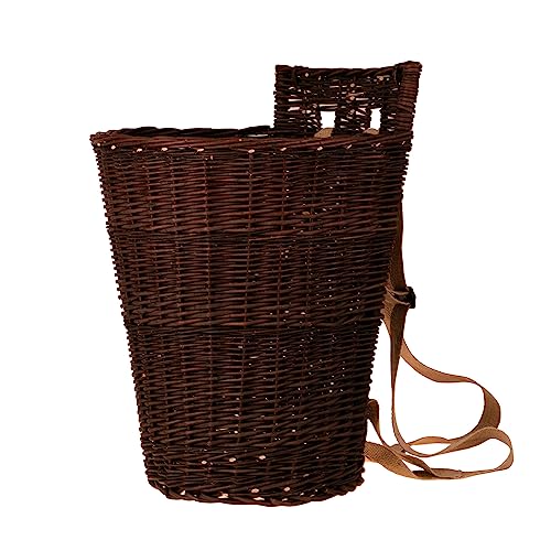 44x39 H60 e-wicker24 Alles aus Weide Zaino in Vimini con Due Cinghie Cestino Portatile in Vimini con Finiture Interne Cesto di Trasporto Posteriore Cesto di Frutta Spazioso
