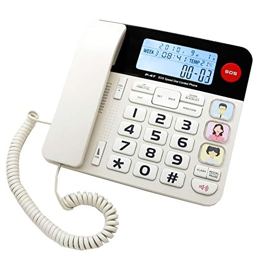 JeKaVis J-P47 SOS Home Corded Phones with Big Button/Caller ID/Light Button, 40dB Amplified Phones for Seniors with Picture Button Support One-Touch Speed Dial