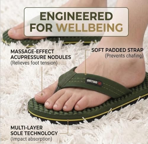 Image of ORTHO JOY House Slipper for Women's Care | Orthopaedic | Diabetic | Acupressure | Comfortable | MCR | Flip Flop Ladies and Girl's Home for Daily Use
