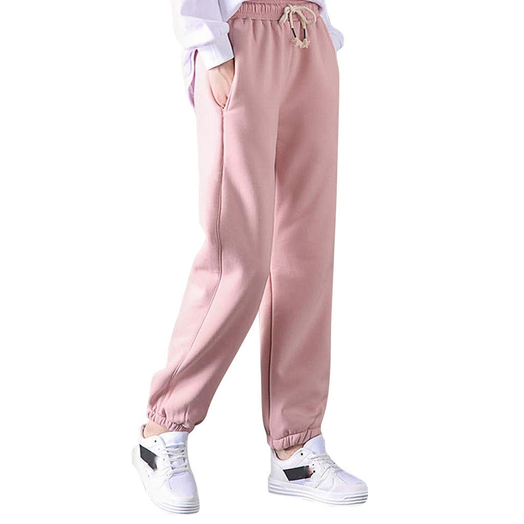 Womens Fleece Lined Sweatpants High Waisted Joggers Sherpa Fluffy Winter  Thermal Warm Trousers Track Pants Elastic Waist Active Running Jogger Pants