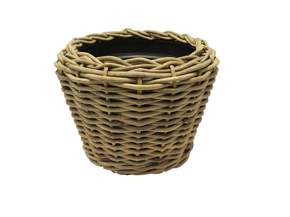 Drypot® Pflanzkübel Rattan grau, D57 x H43 cm