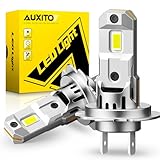 AUXITO H7 LED Forward Light Bulb, 500% Brighter 6500K White, No Adapter Needed, Simply Plug n Play, Built-in Fan, H7ll LED Bulbs for Fog Light DRL, Pack of 2