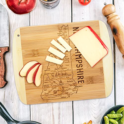 Image of Totally Bamboo A Slice of Life New Hampshire Engraved Map Cutting Board