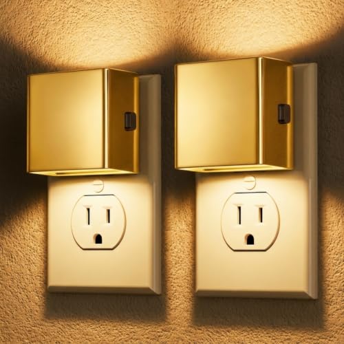 Image of DORESshop Night Lights Plug into Wall,Plug in Night Light,Gold NightLight