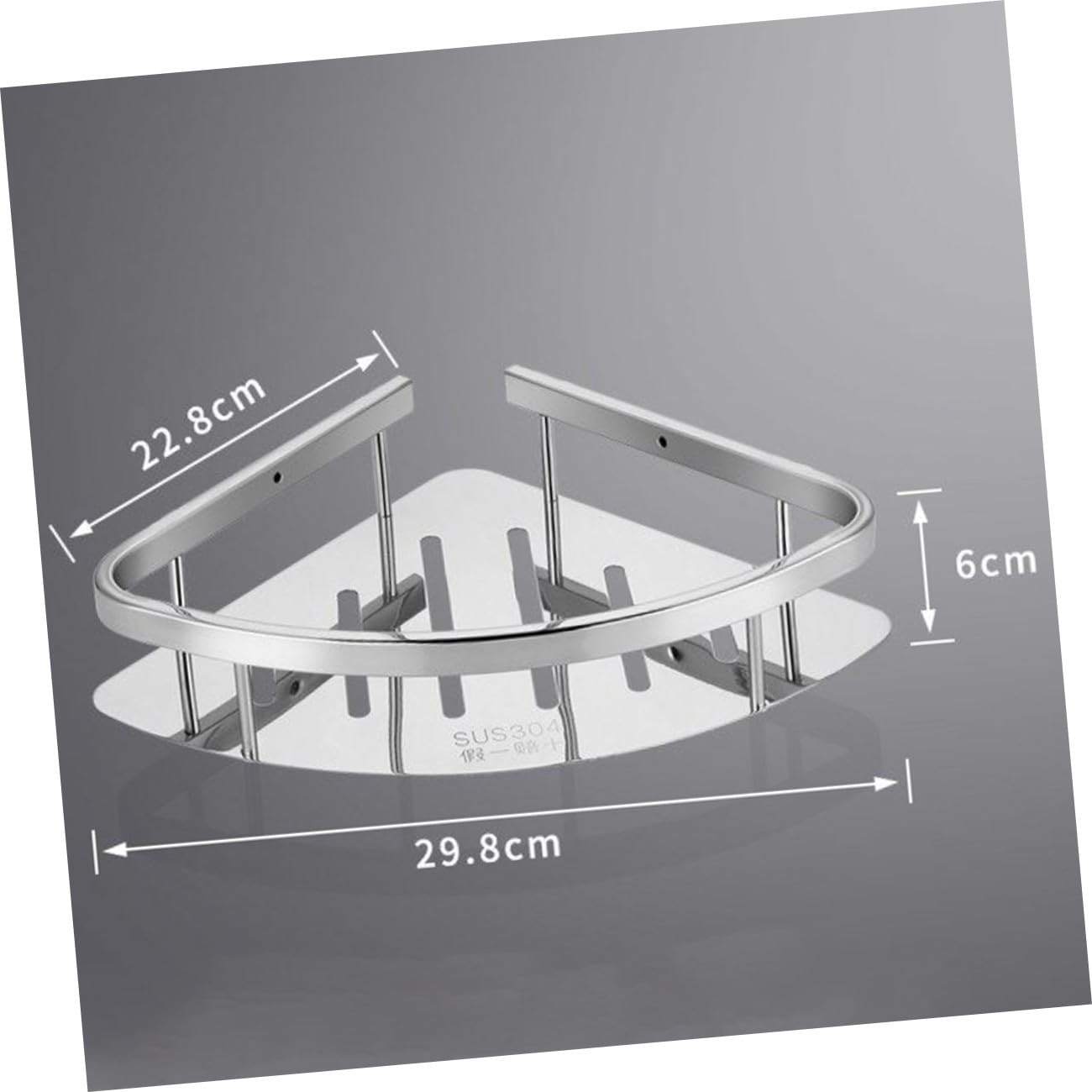 VALICLUD Mensola Angolare Doccia in Acciaio Inox Serie 906b, Singolo | Montaggio a Parete, Design Removibile, Finitura Argento, Uso in Angolo Bagno