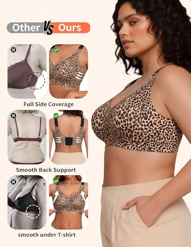 Image of PoseFree Jelly Bras for Women No Underwire, Supportive Wireless Comfort Bra, Full Coverage Back Smoothing Bra