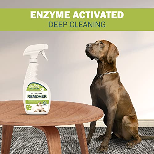 Image of Pet Stain and Odor Remover - Enzyme Cleaner, Pet Urine Odor Eliminator Spray - Floor & Carpet Cleaner Spray, Pet Deodorizers For Home, Fabric Spray W /Fresh, Clean Scent, 32oz Spray
