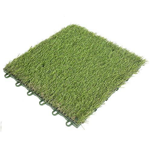 Ycauty Césped sintético de plástico base de césped impermeable para alfombra de césped sintético, fácil instalación para balcones, patios y más – 3 cm/1,2 pulgadas césped artificial