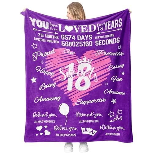 TAIOYHD Manta Polar for Celebrar el 18.º Cumpleaños: Regalo Personalizado for Niños y Niñas, Acogedora Manta for La Siesta y La Celebración de La Adultez(N,130x150cm)