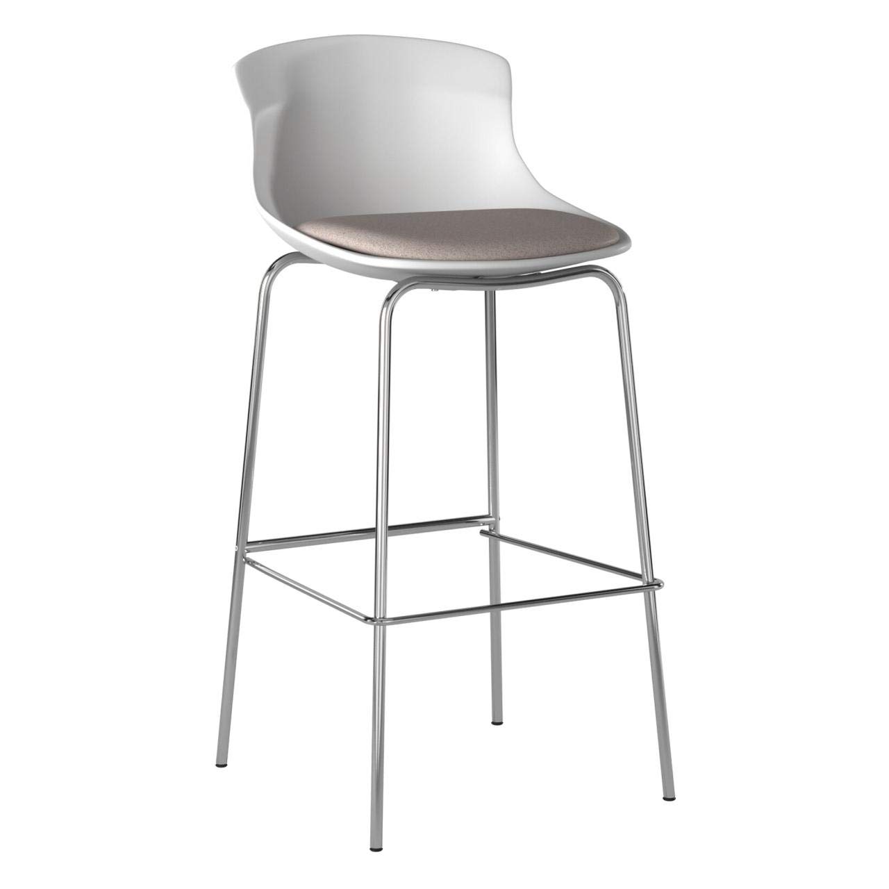 Dorel Home White Helena Barstool With Footrest In