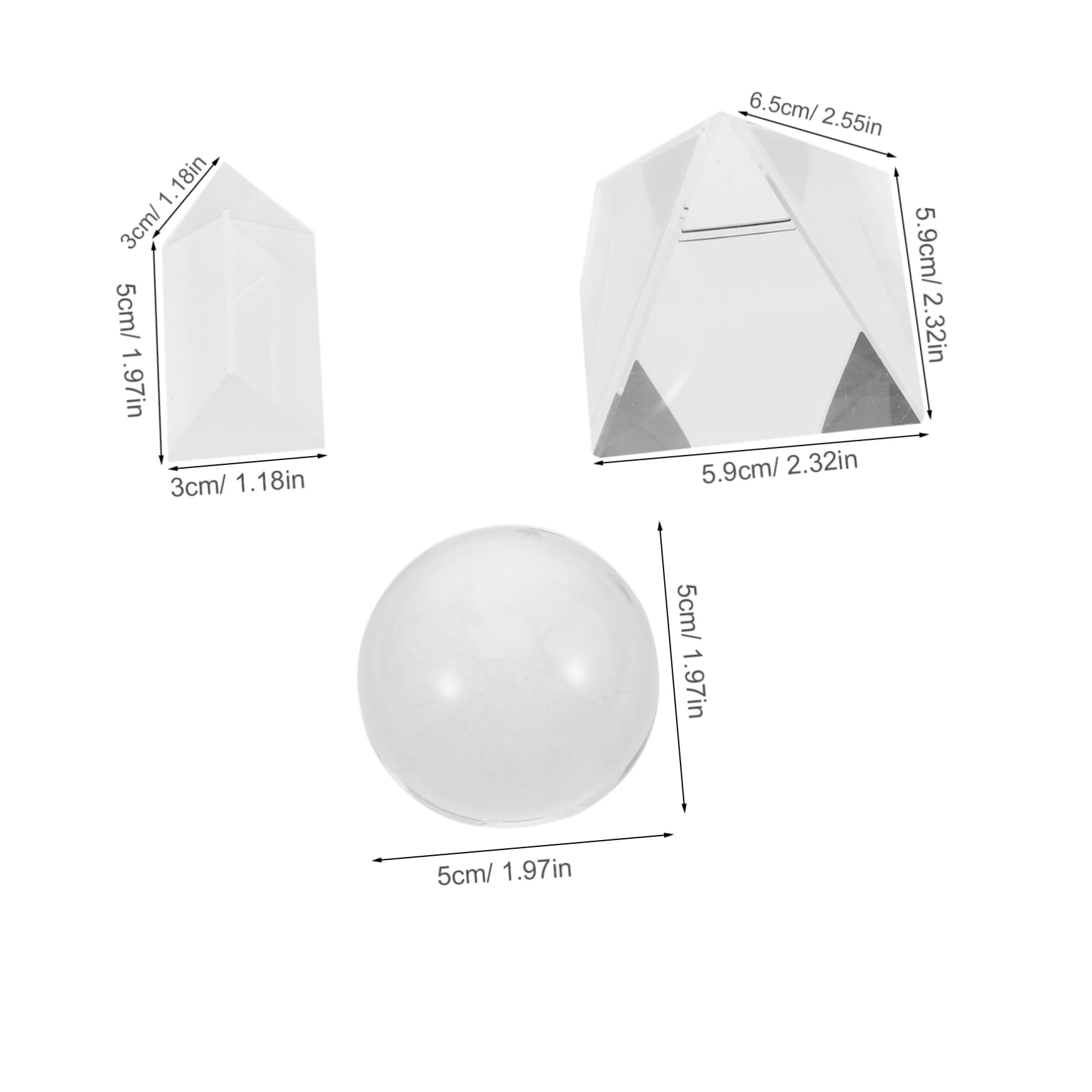 Unomor Crystal Prisms 3pc Set for Photography Accessories Home Office Decor Science Educati