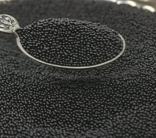 Meyer Imports Multicolored Caviar Deco Beads for Nails – Micro Glass Pixie Beads Glitters – Ideal for Nail Art 3D Decorations 56 Grams (Black)