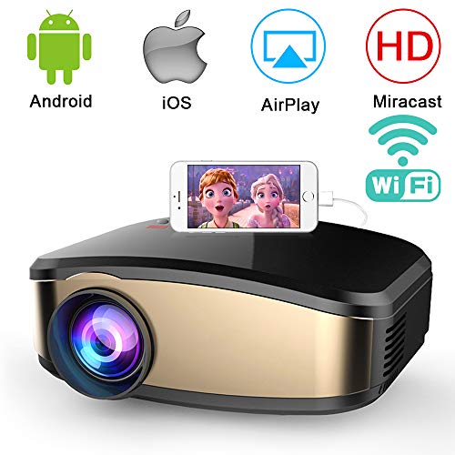 Wireless WiFi Projector,Weton Portable Mini LED Video Projector Full HD 1080P Home Theater