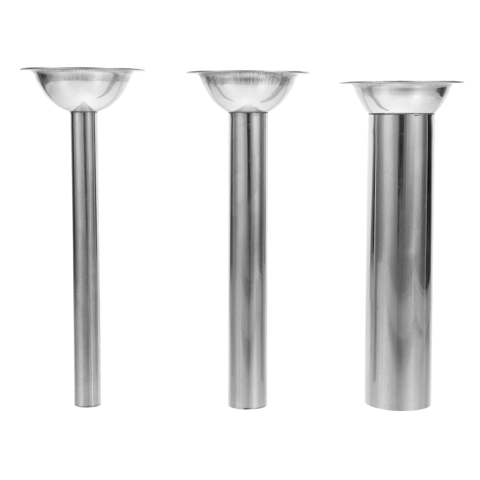 Hemoton 3pcs Set stainless steel funnel meat stuffing maker kit lem stuffing tubes socking stuffers stuffer funnel stuffing tubes hand salami metal sausage extruder