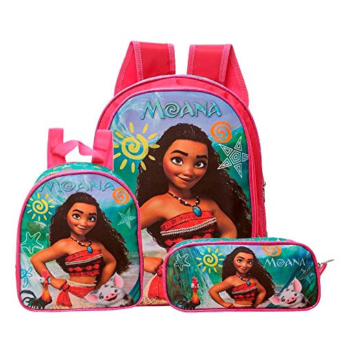 Kit Mochila Infantil de Costas Moana + Lancheira Térmica + Estojo