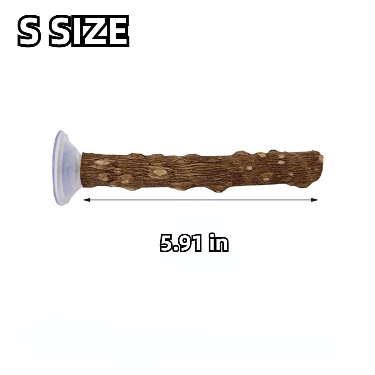 Bird Window/Bath/Car/Travel Perch Stand with Suction Cup for Lovebird,Cockatiel,Budgie,Green Quaker,Green-cheeked Conure (S)