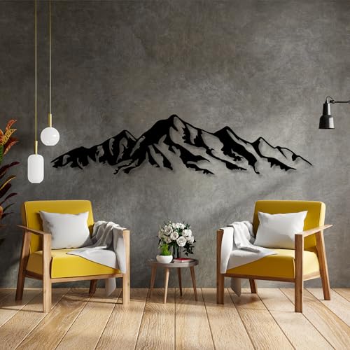 Eyoka Decorazione da parete con montagne, quadro in legno da parete, decorazione da parete in legno, quadro montagna, decorazione da parete in legno, decorazione moderna per la casa