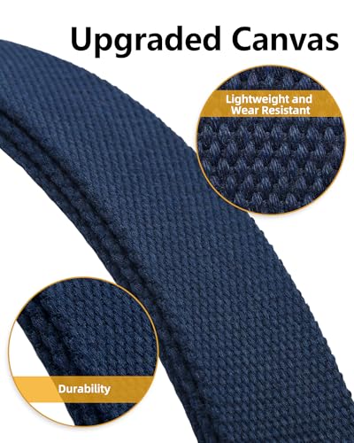 Image of Mile High Life Cut To Fit Canvas Web Belt Size Up to 52 inch with Flip-Top Solid Black Military Buckle