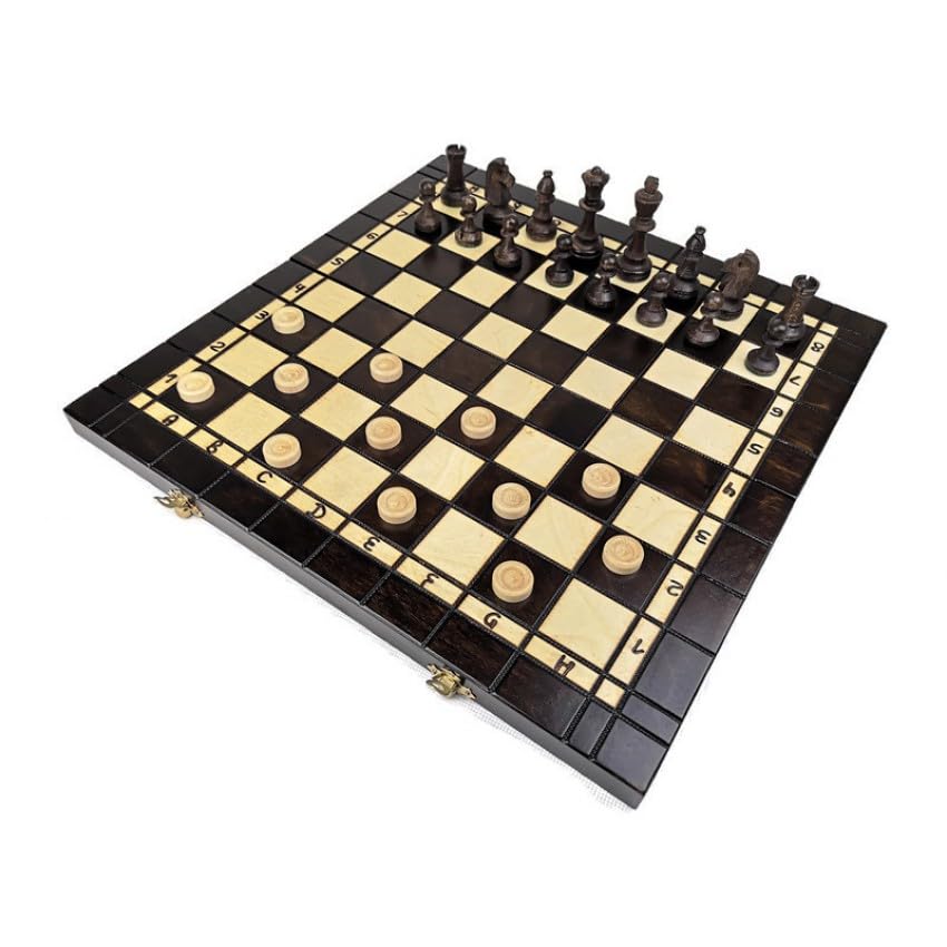 Juego de ajedrez 3 en 1 + damas + backgammon juego grande 40 x 40 cm
