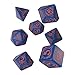 Q Workshop Wizard Dice Set Dark Blue & Orange (7) Workshop Role Playing Giochi Tavolo, multicolore