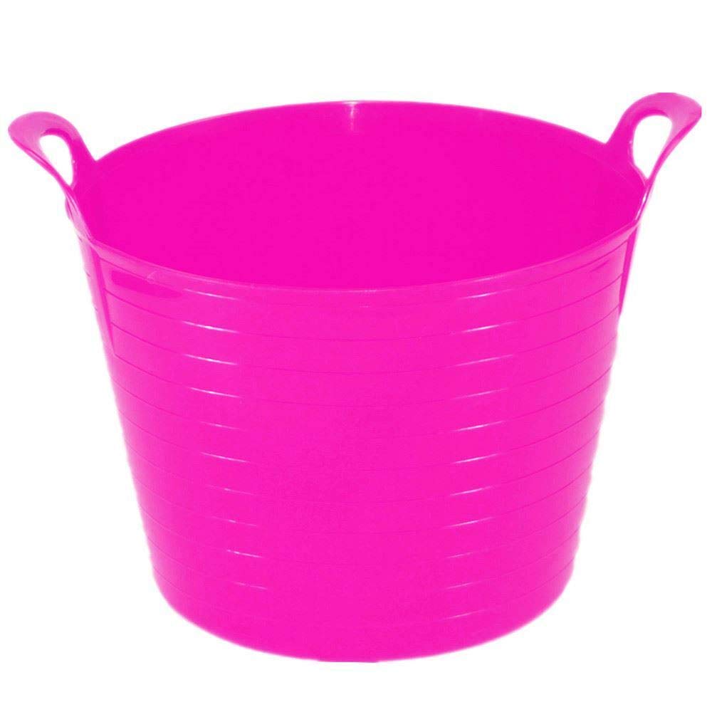 My Home Essentials® 26 Litre Flexi Tub Garden Home Flexible Colour Rubber Storage Container Bucket Flex Tub (Pink)