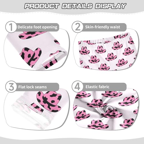 Girls Leggings Vintage Cowboy Pink Hat Toddler Girls Clothes Leggings for Girls Toddler Girls Leggings 3-4T3