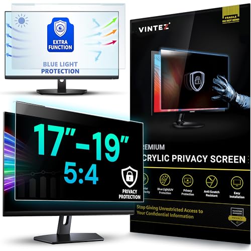 Image of Universal Acrylic 17, 17.1, 18.1, 19 Inch Computer Privacy Screen Filter for Square Computer Monitors - 5:4 Aspect Ratio - 15.3 inch x 12.6 inch (390 x 320mm) - Monitor Frame Hanging Type