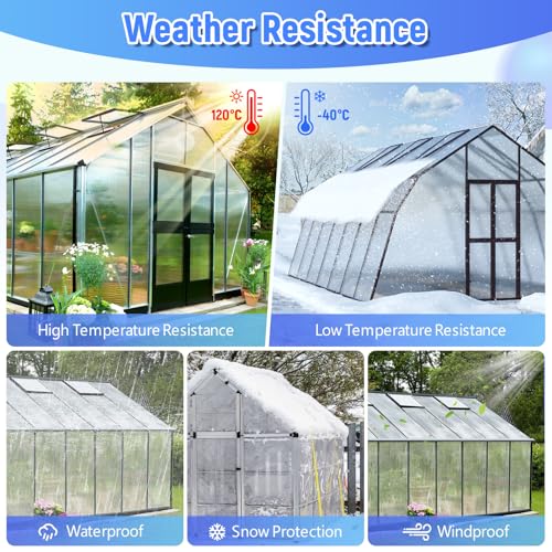 Palotope WSYGB6-4 Pcs Polycarbonate Greenhouse Panels,4' X 2' X 0.24'' Thickness Twin Wall Polycarbonate Sheets With 24Pcs Waterproof Aluminum Foil Tape,Clear Uv Polycarbonate Panels thumb #4