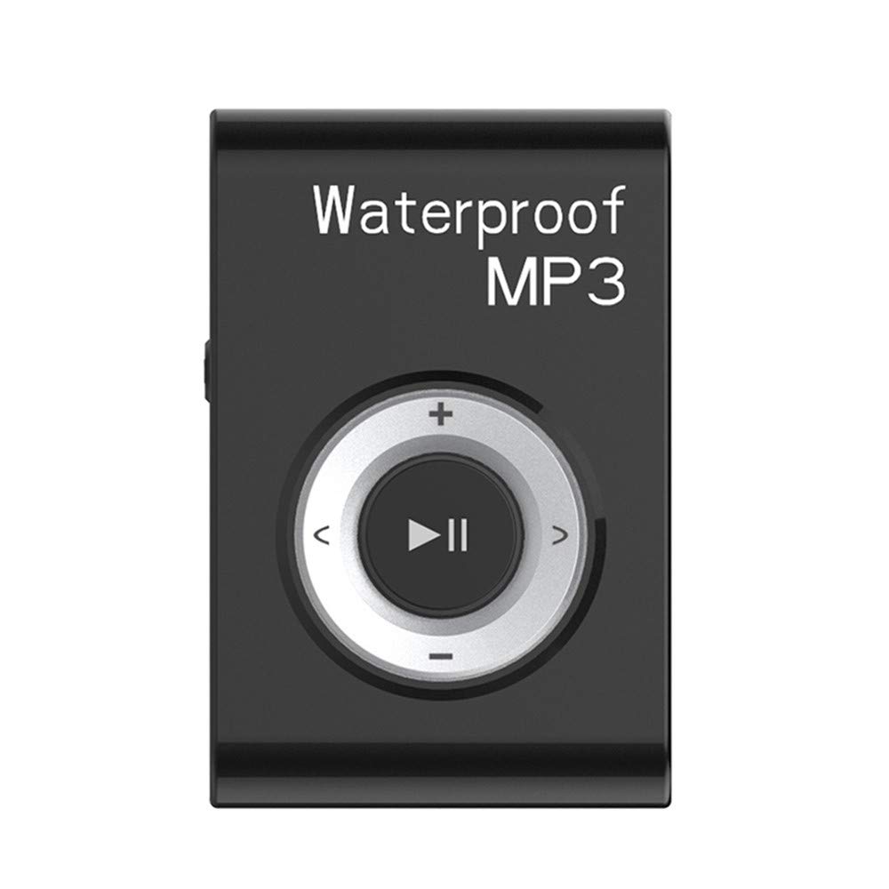 IPX8 impermeable natación MP3 reproductor incorporado 8 GB música MP3 con radio FM auriculares Hi-Fi para buceo surf deportes subacuáticos correr - negro