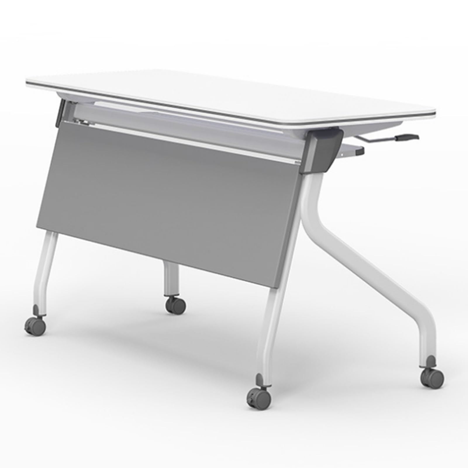Tragbarer, Klappbarer Konferenztisch mit Rollen, Einfach Aufzubauen, Mobiler, Rechteckiger Besprechungs- und Seminartisch, 160 X 40 X 75 cm, Ideal für Büro, Schule und Veranstaltungen