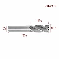 Vista 6 de Luomorgo 3/16 5/32 7/16 1/2 9/16 Diámetro de corte cuadrado extremo de nariz recta cortador de molino 5pcs