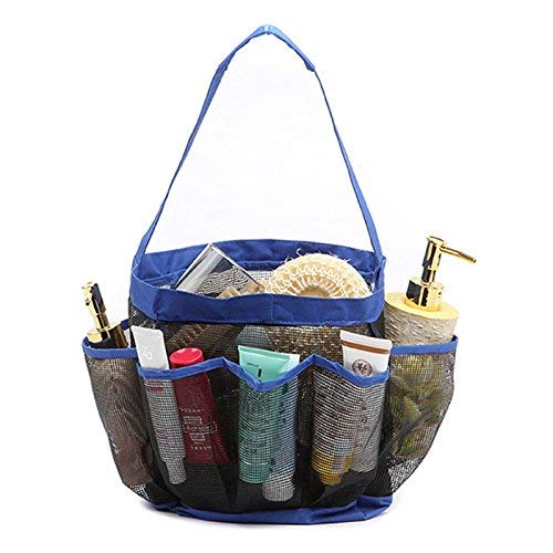 ADDCART Dry Storage Hanging Mesh Fabric 8 Pockets Portable Bath Shower Tote Caddy Cosmetics Organizer with Bathroom Bags