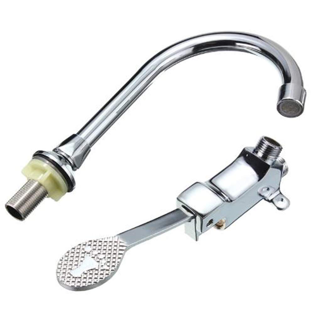 Grifo de Lavabo de Laboratorio para baño, Grifo de Cobre con Pedal, grifos de latón para Cocina fría, fontanería y Accesorios A