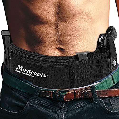 Mostcomtac Belly Band Holster - Gun Holster for Women and Men, Concealed Carry Waist Holster for Most Pistols and Revolvers, Fits Glock, Smith Wesson, Taurus, Ruger, Shield, Etc