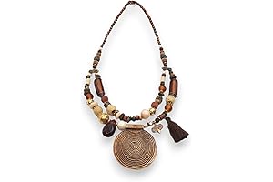 Statement Boho Tassel Necklace for Women, Ethnic Chunky Tribal Gypsy Jewelry