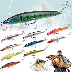 Peces Artificiales Para Pescar Lubinas 10 Piezas Pesca Artificial Duro, Multi-Segmentos Swimbait, Wobbler Flotante, Cebos Artificiales, Dispositivo de Pesca para Peces Depredadores, con 2 Anzuelos Triples
