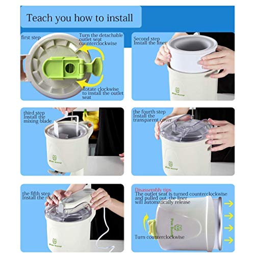 YYAI-HHJU Eismaschine, Heim-DIY-Küche Vollautomatische Mini-Frucht-Softeismaschine Einfache One-Push-Bedienung – Bild 7