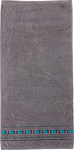 Erwin Müller Duschtuch - Achern grau/türkis Größe 70x140 cm - 500g/m²...