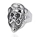 Banemi Verlobungsring für Männer, Ring Männer Edelstahl Silber Der Kopf des Alten Mannes Fingerring Geburtstagsgeschenk Größe 57 (18.1)
