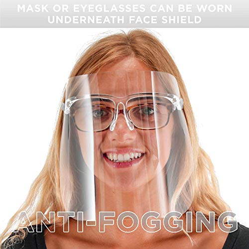 Tcp Global FS-G04G-ALLCLEAR Salon World Safety Face Shields With All Clear Glasses Frames (Pack Of 4) - Ultra Clear Protective Full Face Shields To Protect Eyes, Nose, Mouth - Anti-Fog Pet Plastic thumb #3