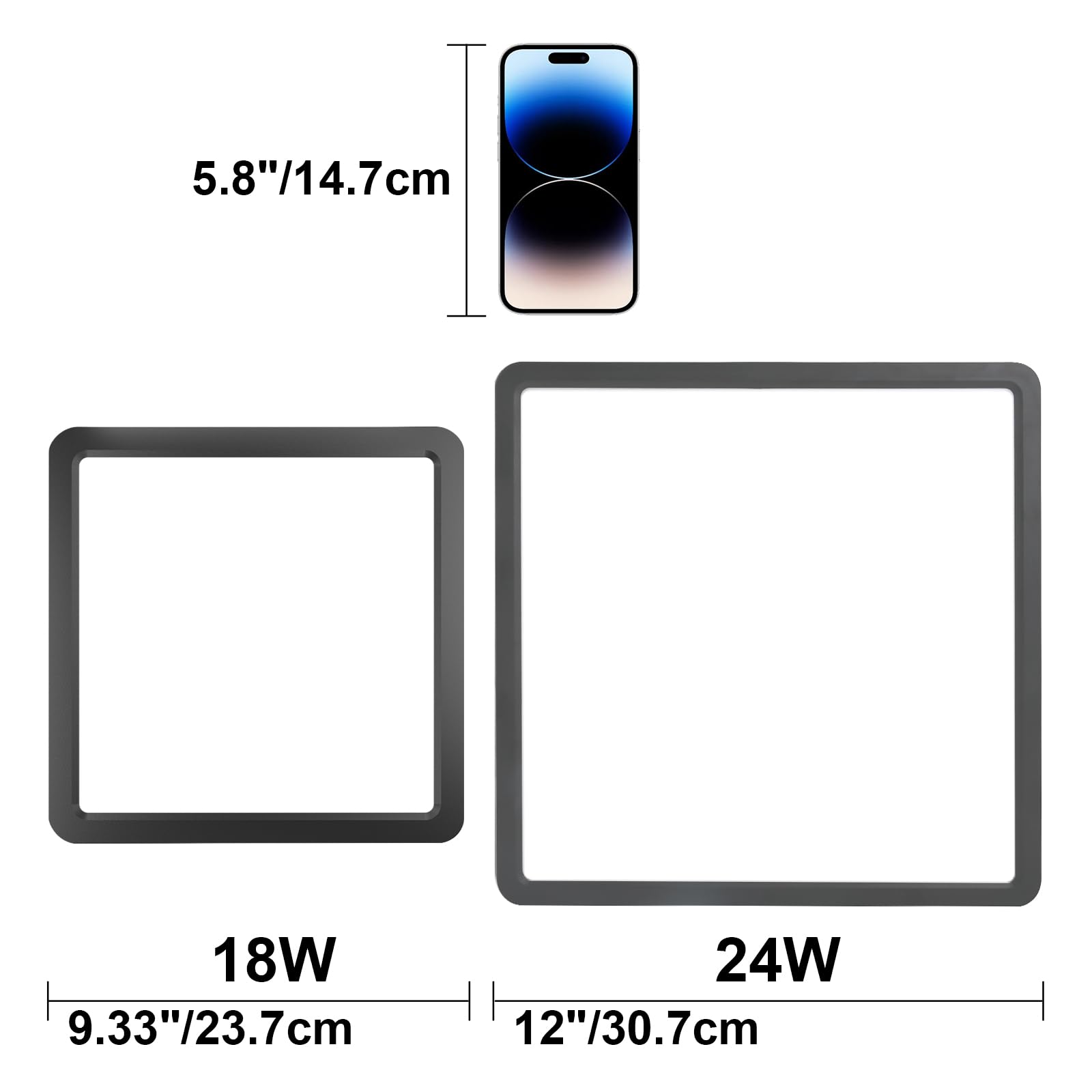 LVL Pannello LED da 24W 30cm CCT, Moderna Plafoniera Bagno Led Soffitto Quadrato per Cucina, Soggiorno, Camera da Letto, Corridoio, Ripostiglio, Ufficio (nero, 30cm-24W)