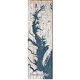 MILL WOOD ART Chesapeake Bay Map Home Decor Art Print on Real Wood (9.5'x30')